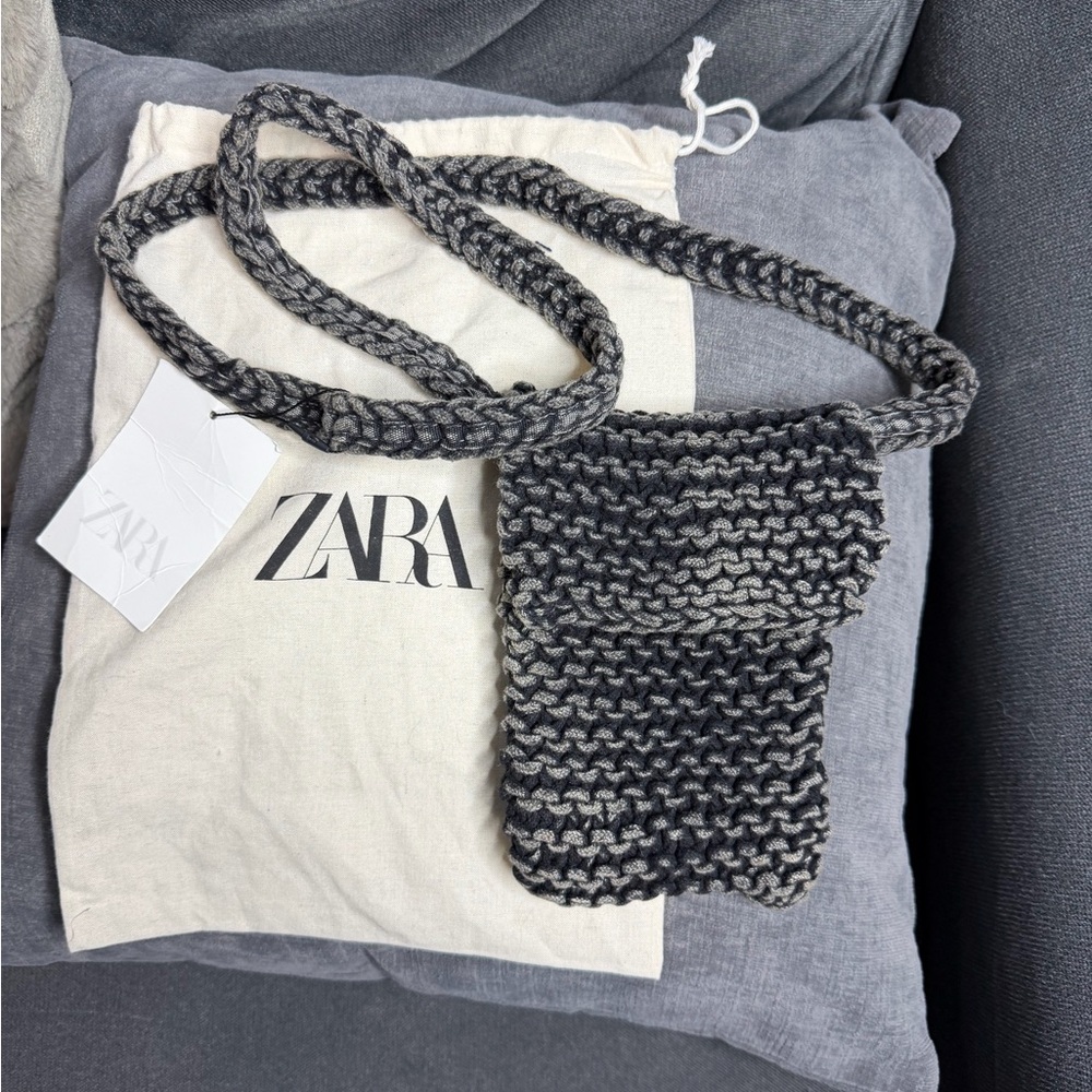 NWT Zara Man Unisex MACRAMÉ CROSSBODY BAG - Picture 7 of 12